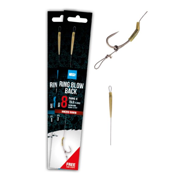 Nash Tube Blow Back Rig Barbed Size 2 4 6 8 Karpfenrig