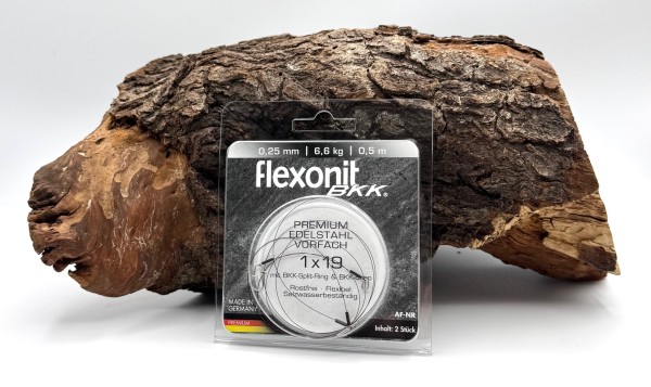 Flexonit x BKK Edelstahl Vorfach 1x19 Ring/Snap 50cm 6,6kg 0,25mm