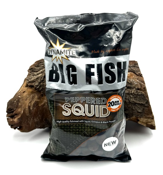 Dynamite Big Fish Baits Boilie Peppered Squid 1kg in 12mm 15mm 20mm 26mm