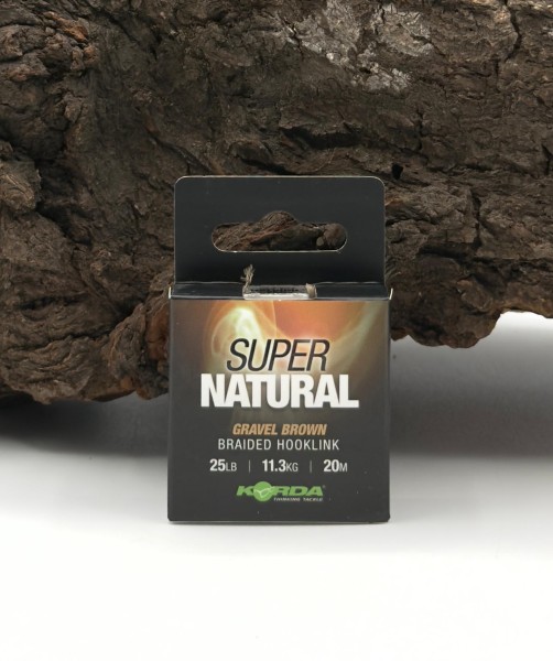 Korda Super Natural Gravel Brown Braided Hooklink 25lb 11,3kg 20m