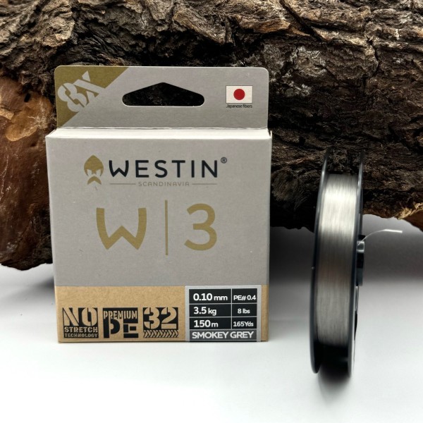 Westin W3 8 Braid Smokey Grey 150m geflochtene Schnur 6 Stärken