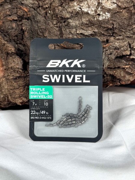 BKK Triple Rolling Swivel 32 Dreifachwirbel Black Nickel 13 Größen #14 - #2/0