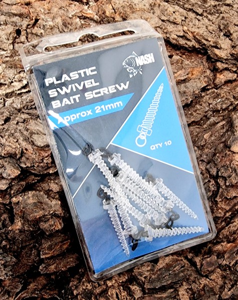 Nash Plastic Swivel Bait Screws 21mm Länge 10 Stück