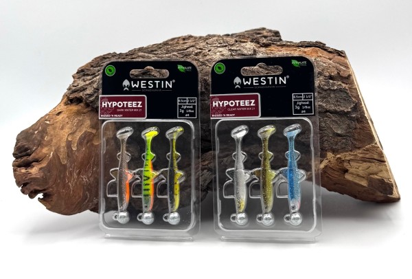 Westin Hypoteez Shadtail R 'N R 6,5cm 3g Jighead #4/0 Clear Water & Dark Water Mix