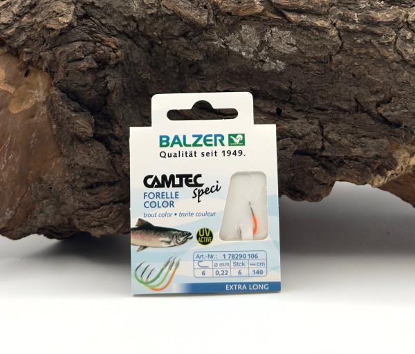 Balzer Camtec Speci Haken Forelle Farbig Vorfach 140cm Gr. 4 6 8 10 12 SALE