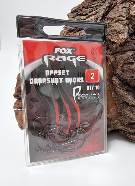 Fox Rage Dropshot Offset Hooks Gr. 2 10 Stück ABVERKAUF