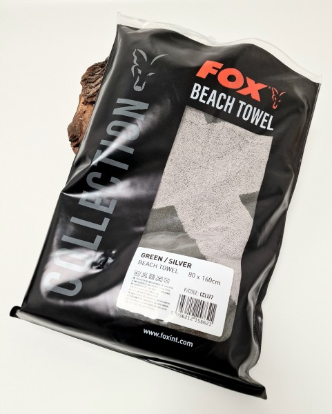 Fox Beach Towel Black Orange / Silver Green 80x160cm