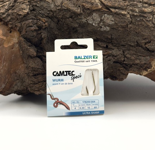 Balzer Camtec Speci Wurmhaken brüniert 60cm Gr. 1 2 4 6 8 10 12