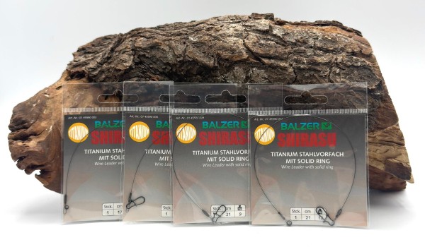 Balzer Shirasu Titanium Stahlvorfach mit Solid Ring & Snap