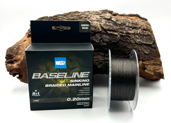 Nash Baseline Sinking Braid Camo sinkend 600m