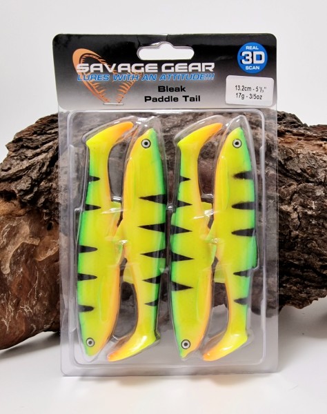 Savage Gear LB 3D Bleak Paddle Tail 13,2cm 17g Firetiger Rudd Minnow ABVERKAUF