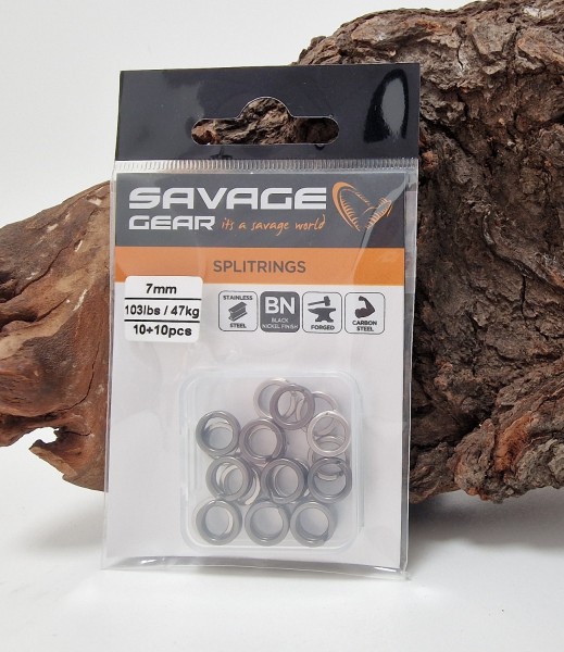 Savage Gear Splitring 4mm 5mm 5.5mm 6mm 7mm 10+10 Stück Sprengringe