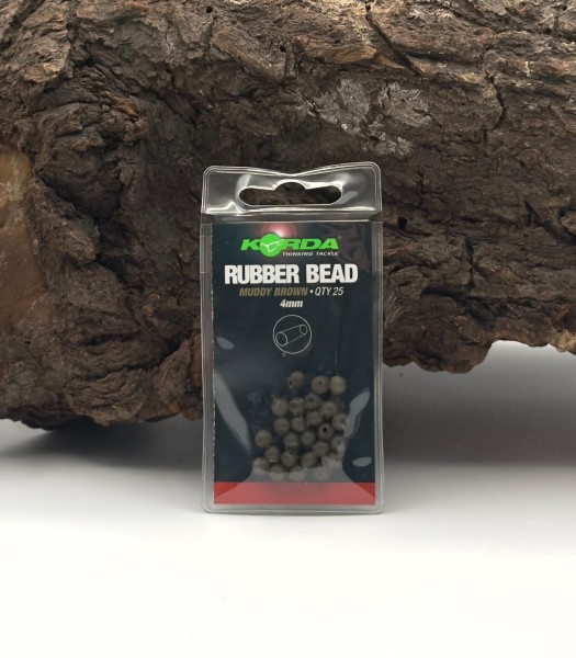 Korda 4mm Rubber Bead Muddy Brown 25 Stück